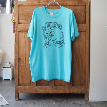 Cat is a Purrson Tee / 80s / Made in USA