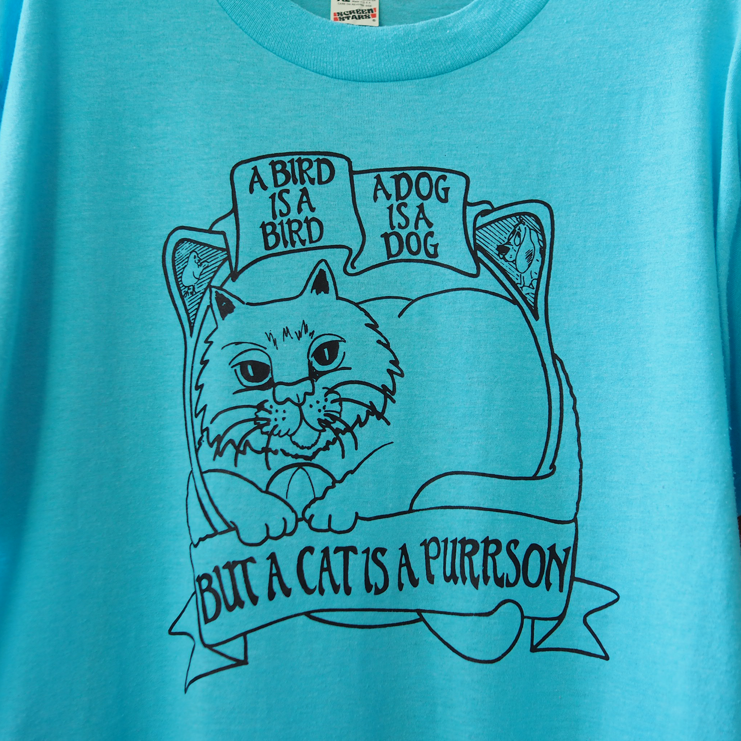 Cat is a Purrson Tee / 80s / Made in USA