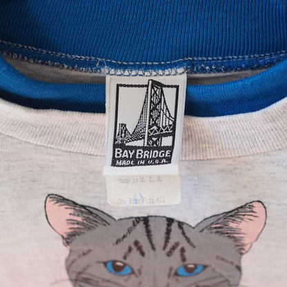 Silver Tabby Ringer Tee / 80s / Made in USA