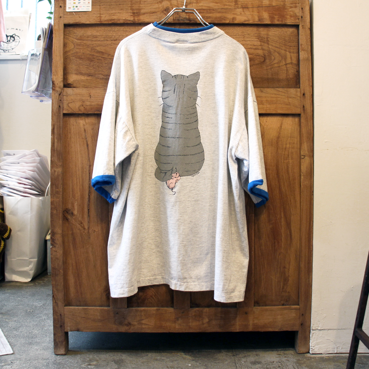 Silver Tabby Ringer Tee / 80s / Made in USA