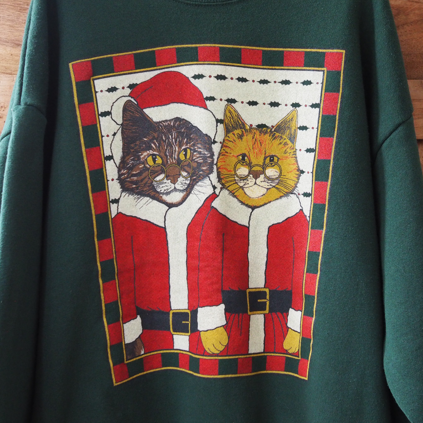 Santa Cats Sweat / 90s / Made in USA
