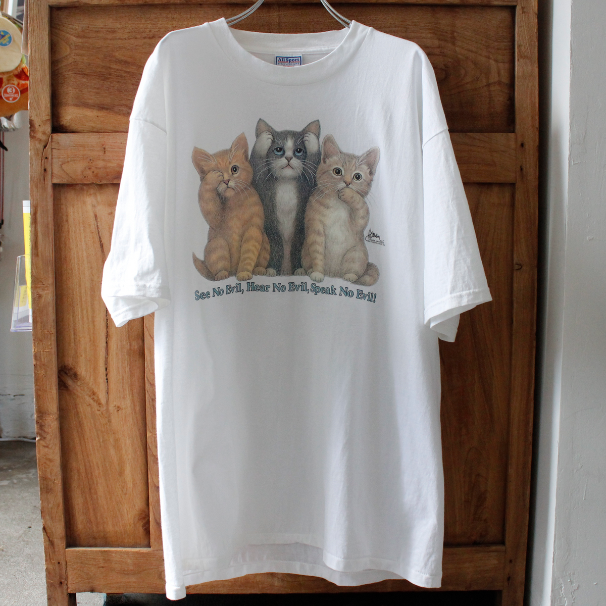 See No Evil, Hear No Evil, Speak No Evil Tee / Made in USA - ネコ 