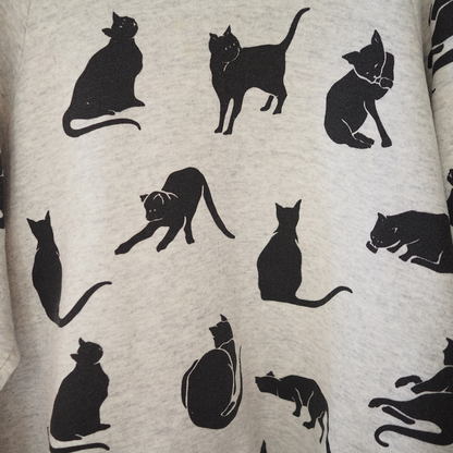 Michigan Rag Black Cat Silhouette Sweatshirt / 90s / Made in USA