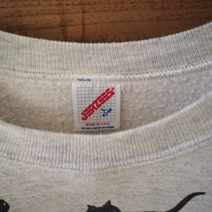 Michigan Rag Black Cat Silhouette Sweatshirt / 90s / Made in USA