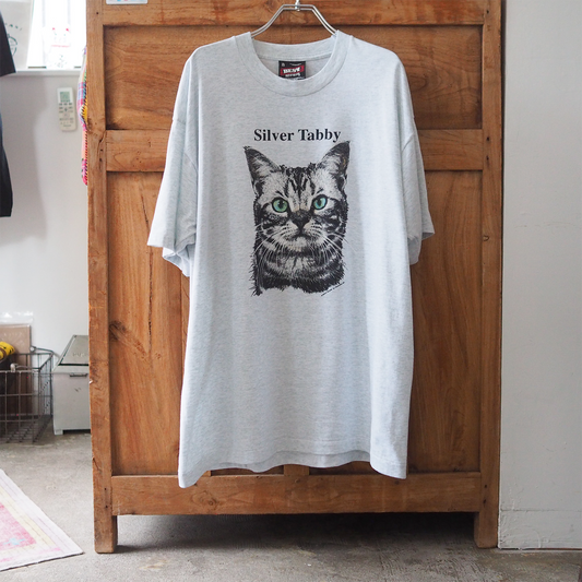 Silver Tabby Portrait Tee / 90s / Made in USA