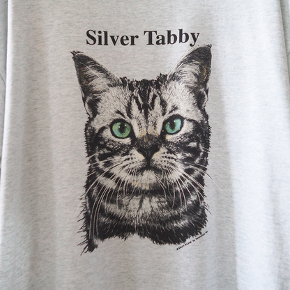 Silver Tabby Portrait Tee / 90s / Made in USA
