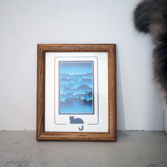 SMOKY MOUNTAIN CATS Art Frame / 90s / Made in USA