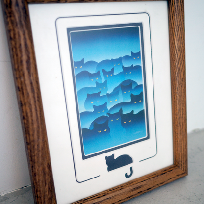 SMOKY MOUNTAIN CATS Art Frame / 90s / Made in USA