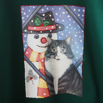 Snow Man & Cat Portrait Sweat / 90s