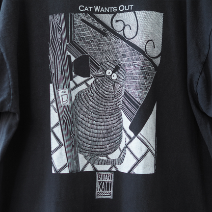 Cat Wants In, Cat Wants Out Tee / 80s- / STUART KATT / Made in Canada