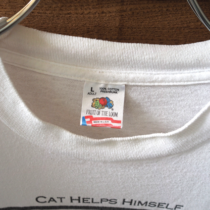 Cat Helps Himself Tee / 80s / STUART KATT / Made in USA