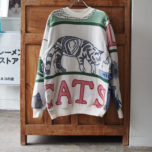 I ♡ Cats Sweater / Sugar Street Weavers / 90s