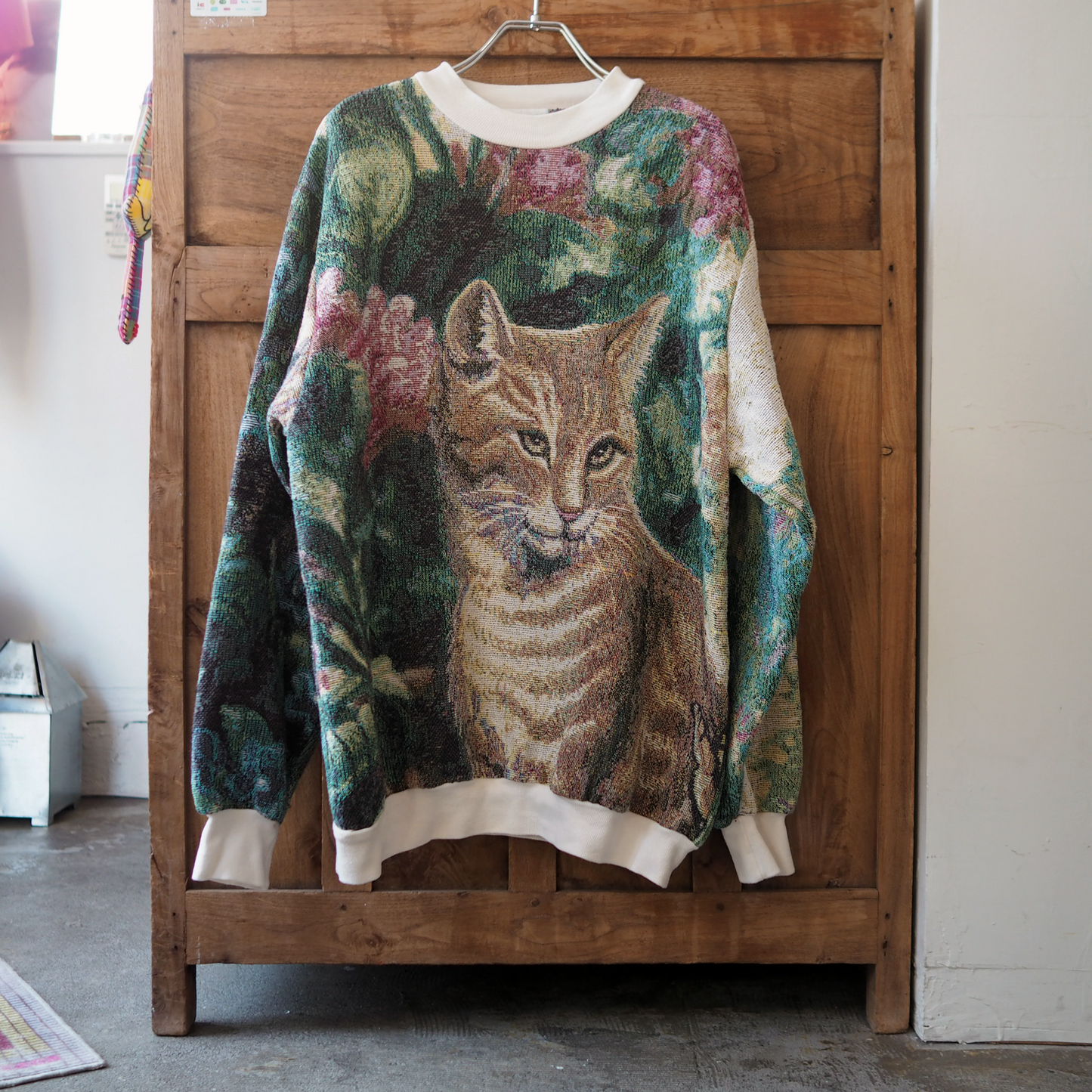 Tabby Cats Sweater / Sugar Street Weavers / 90s