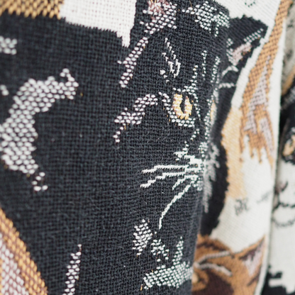 All-over Cats Sweater / Sugar Street Weavers / 90s