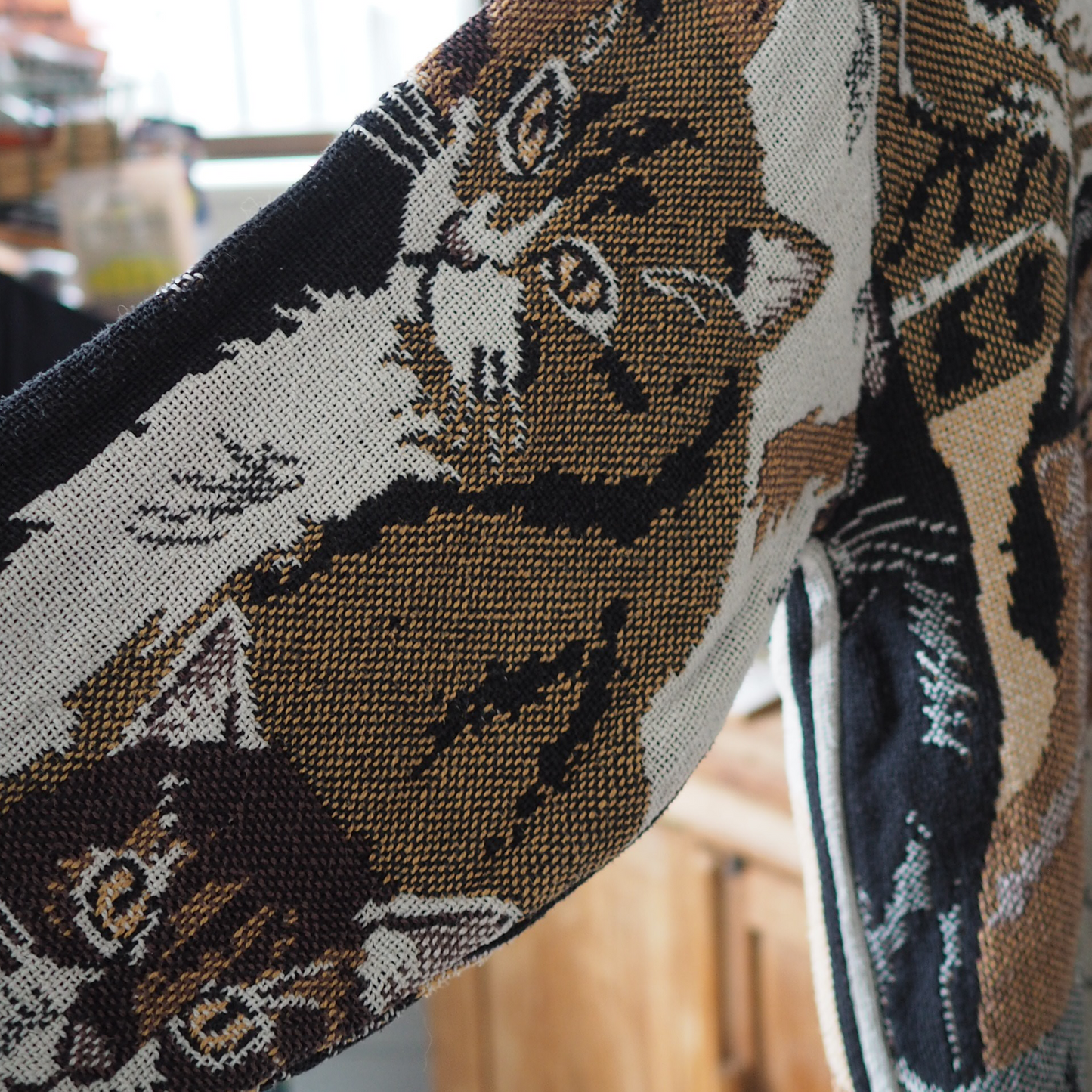 All-over Cats Sweater / Sugar Street Weavers / 90s