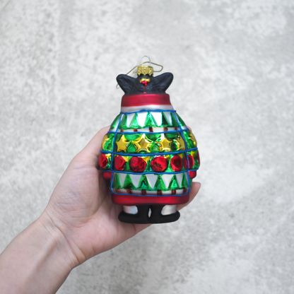 Xmas Ornament "Black Cat in Ugly Sweater" / Kurt Adler × The Art Institute of Chicago
