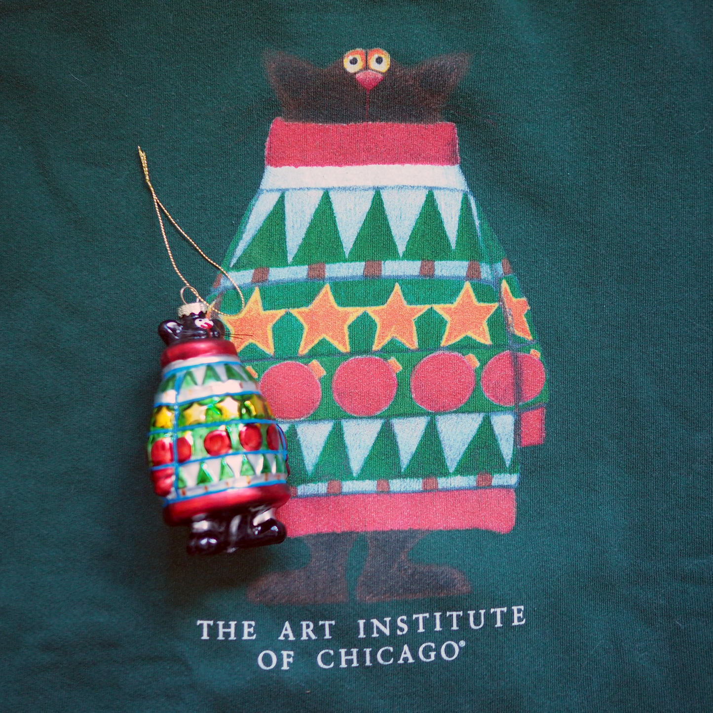 Xmas Ornament "Black Cat in Ugly Sweater" / Kurt Adler × The Art Institute of Chicago