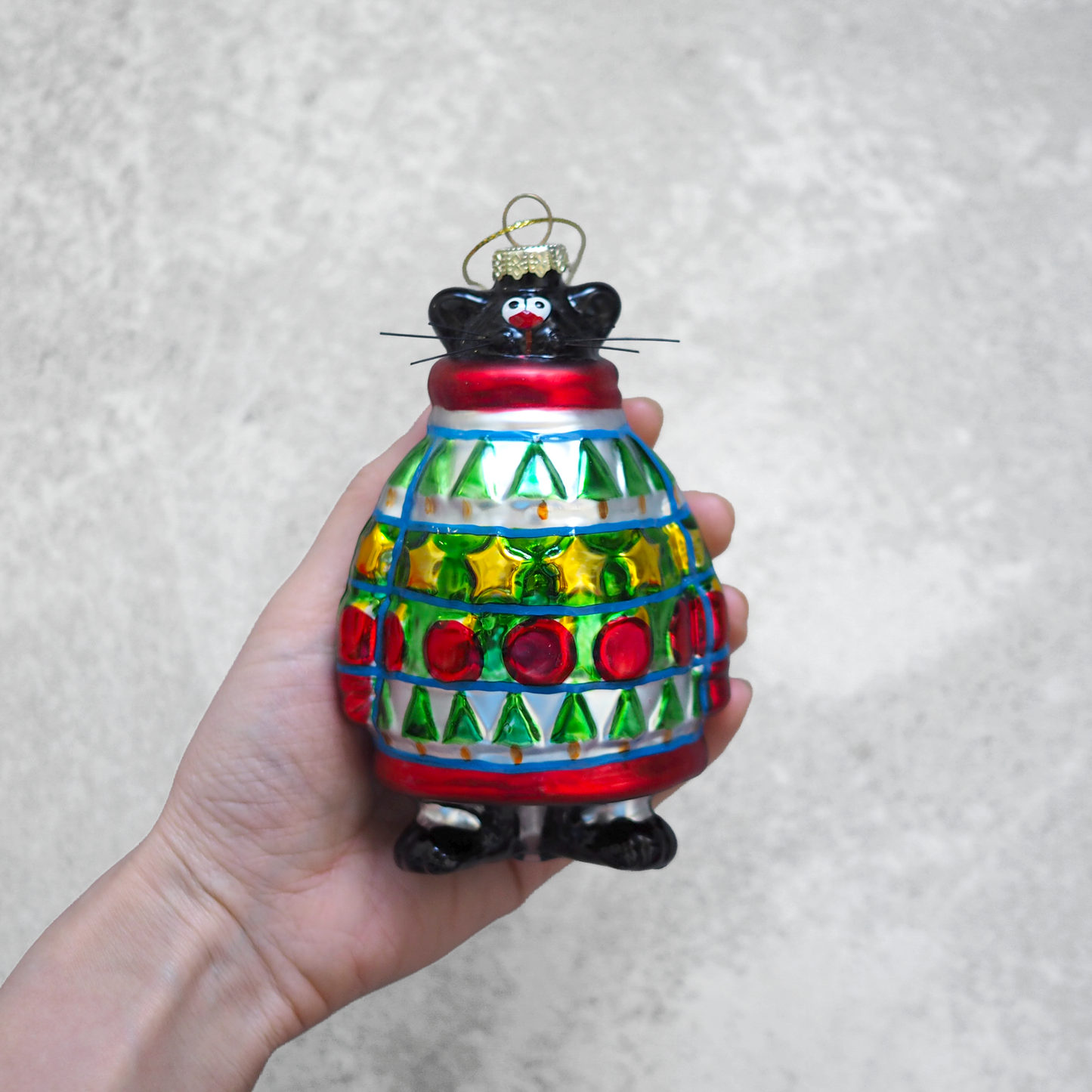 Xmas Ornament "Black Cat in Ugly Sweater" / Kurt Adler × The Art Institute of Chicago