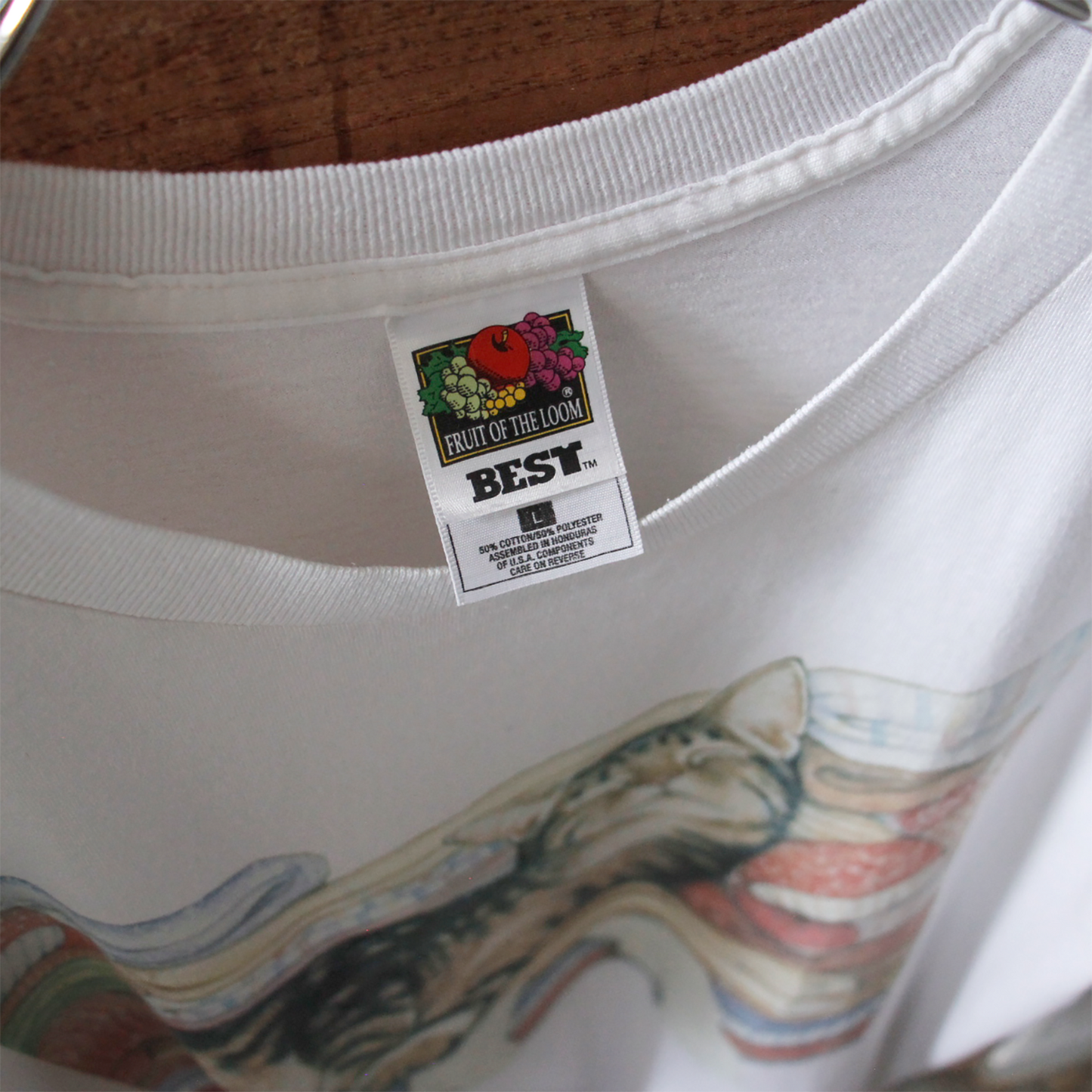 Sleepy Tabby Cat Tee / 90s / Made in USA