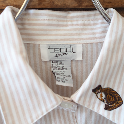 All-over Cats Embroidered Shirt / 90s