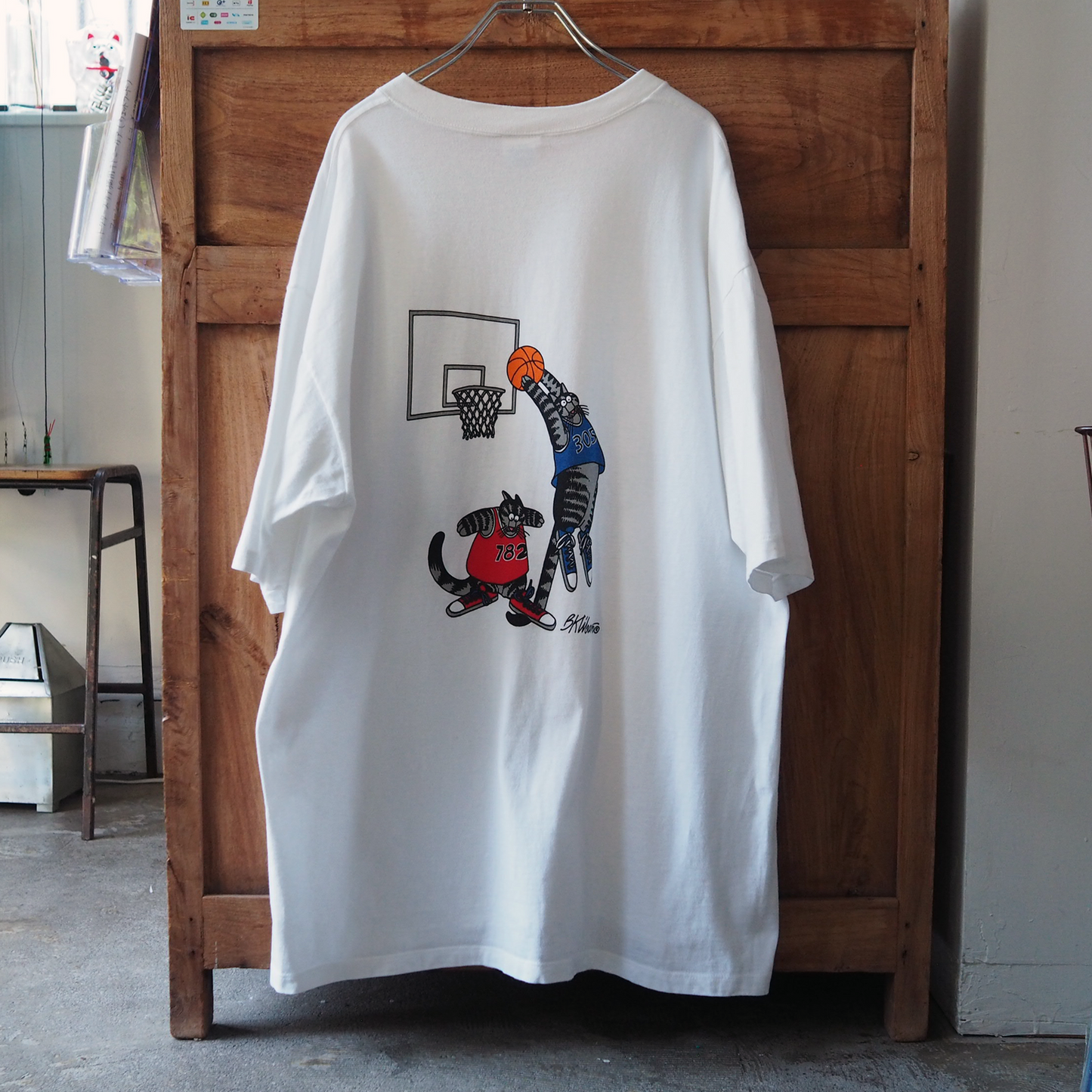 Kliban Cat U.S.A. Basket Ball Tee / 90s / Made in USA