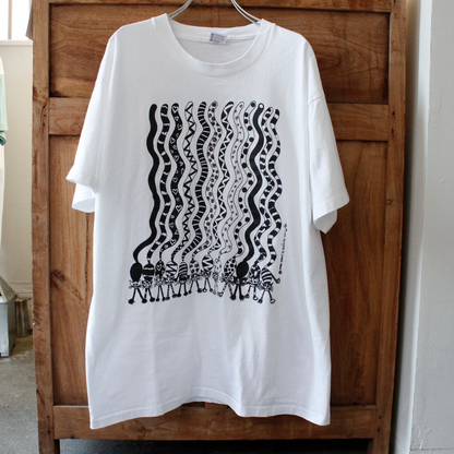 Cats with Fancy Patterns Tee / 90s / Made in USA