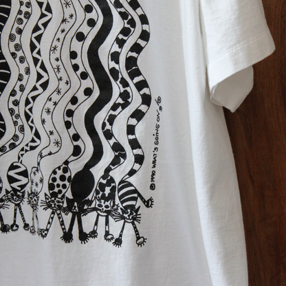 Cats with Fancy Patterns Tee / 90s / Made in USA
