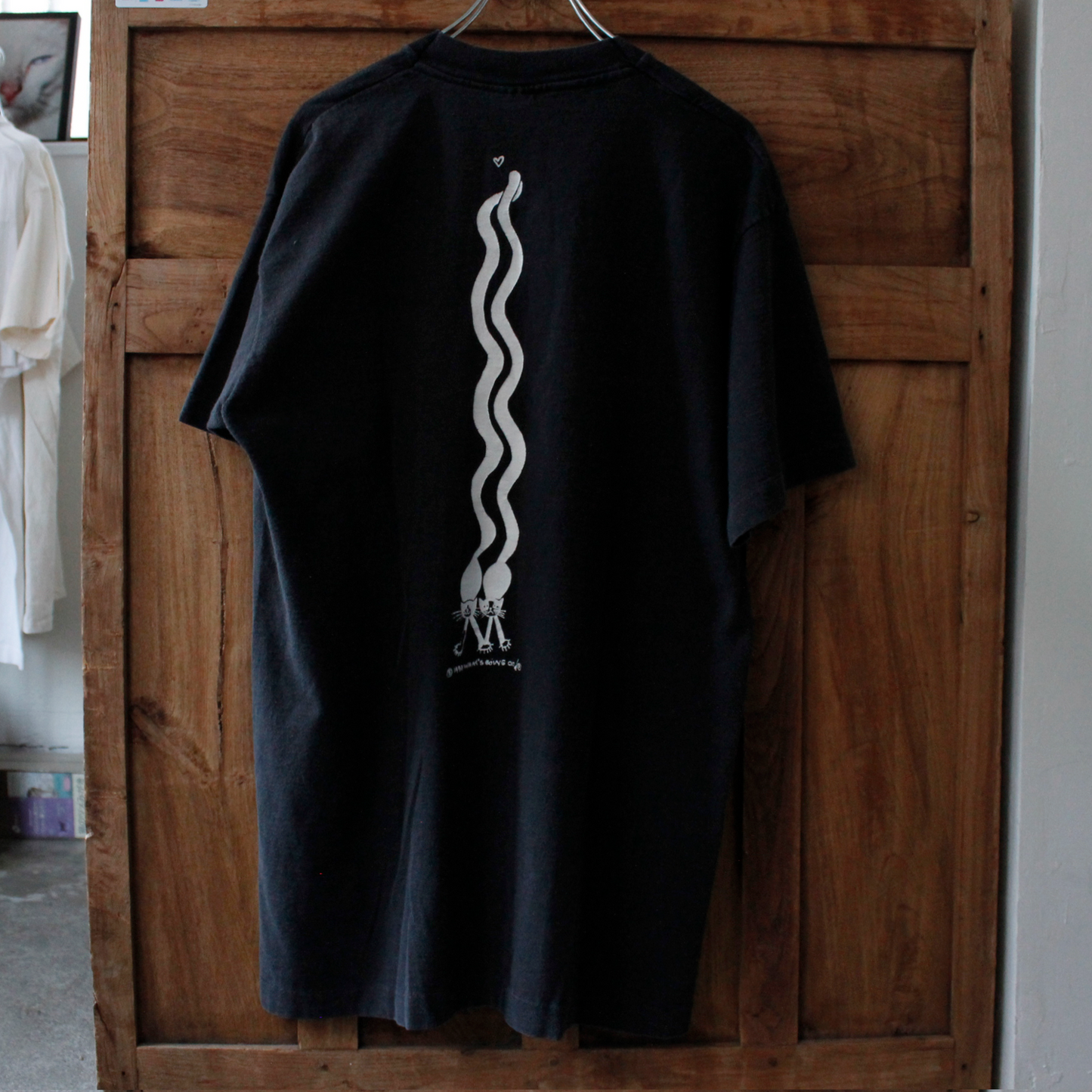 Cats with Fancy Patterns Tee / Black / 90s / Made in USA