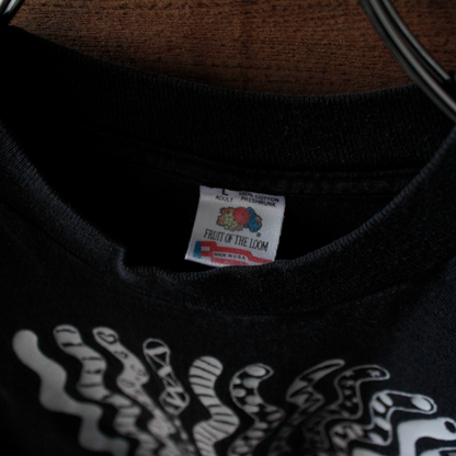 Cats with Fancy Patterns Tee / Black / 90s / Made in USA