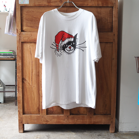 Santa Cat Tee / 90s / Made in USA