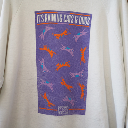 Cats & Dogs Human Society Sweatshirt / 80s / Made in USA