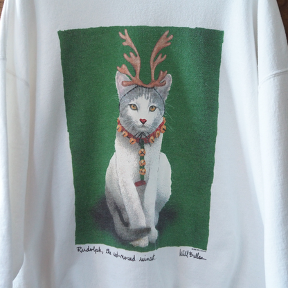Will Bullas Holiday Cat Sweat / 90s / Made in USA